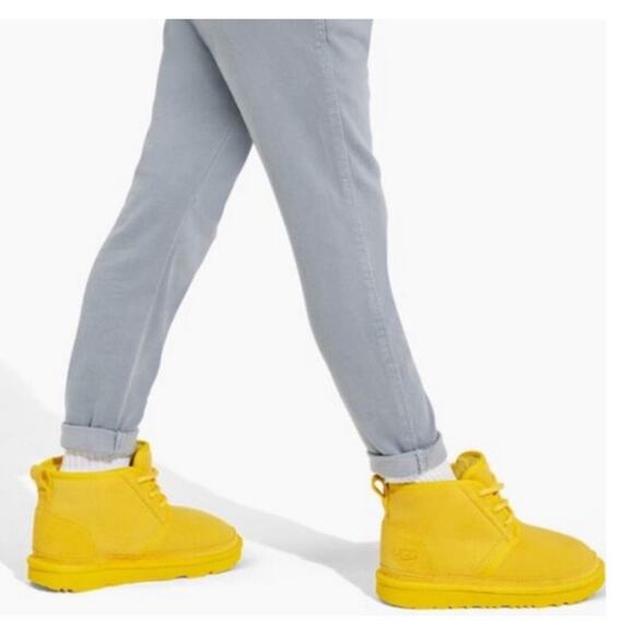 UGG NEUMEL SUEDE SHEARLING WOOL BOOTS CORN YELLOW NWOT M 10 W 11 - Picture 9 of 13